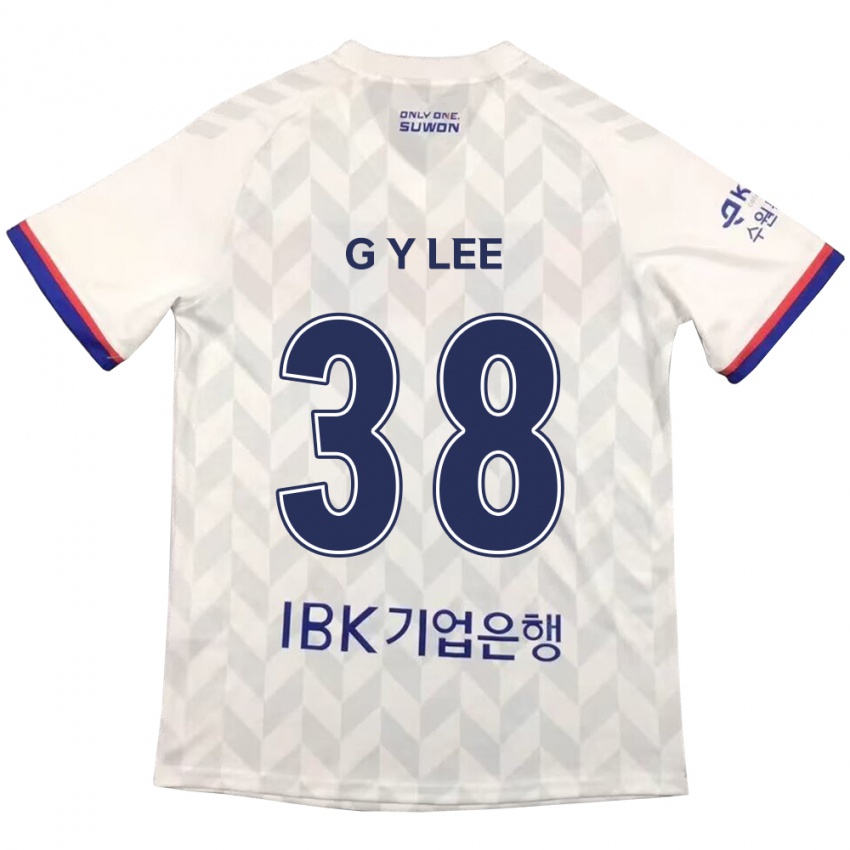 Niño Camiseta Yun-Gun Lee #38 Blanco Azul 2ª Equipación 2024/25 La Camisa México