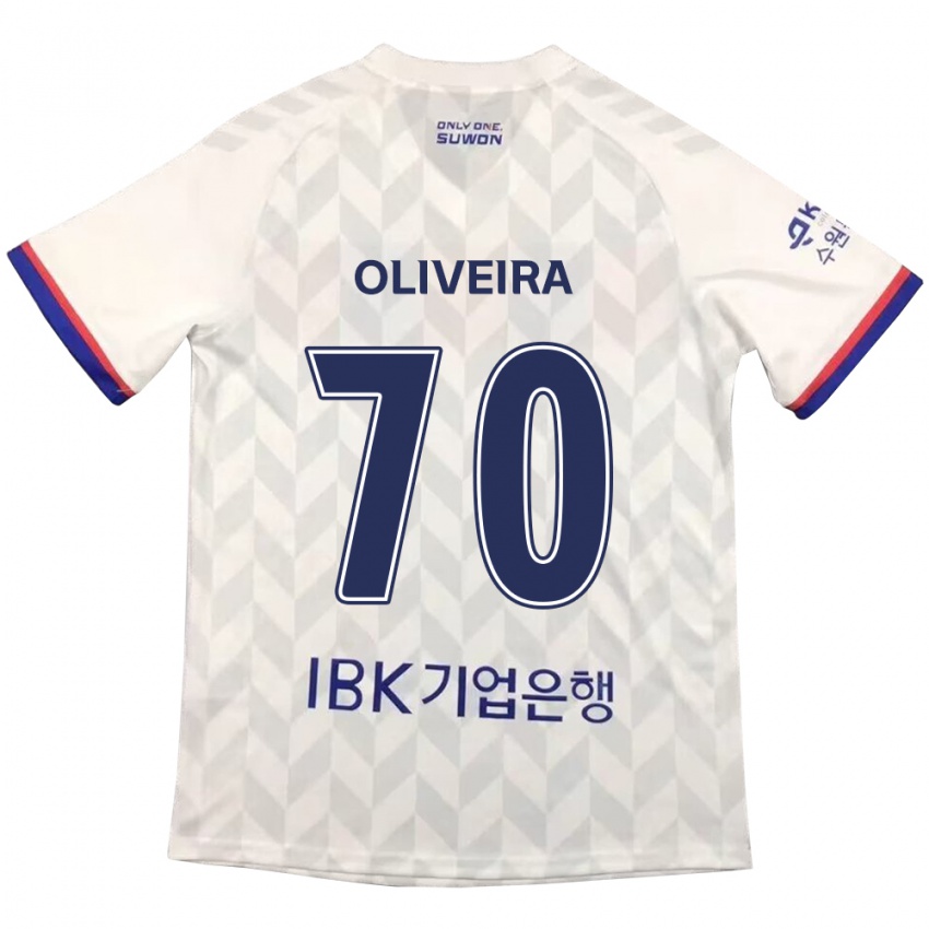 Niño Camiseta Anderson Oliveira #70 Blanco Azul 2ª Equipación 2024/25 La Camisa México