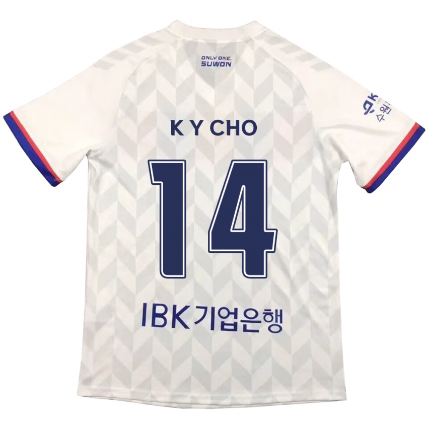 Niño Camiseta Yun-Kwon Cho #14 Blanco Azul 2ª Equipación 2024/25 La Camisa México