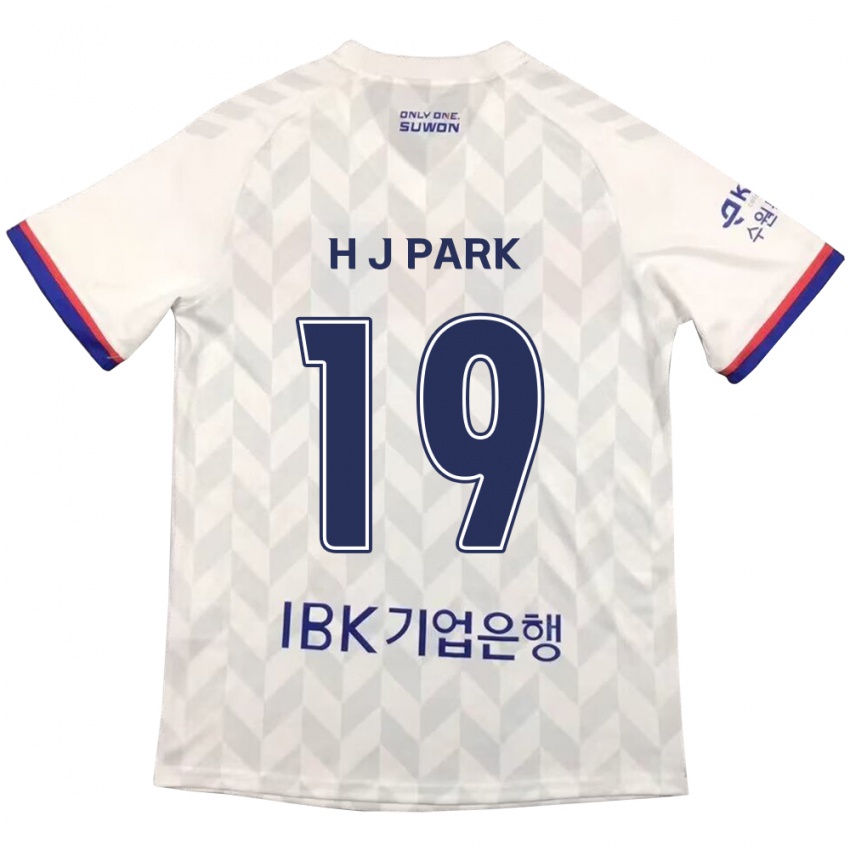 Niño Camiseta Jun-Hui Park #19 Blanco Azul 2ª Equipación 2024/25 La Camisa México