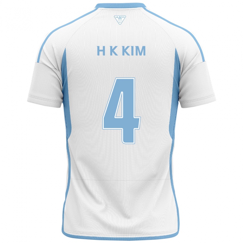 Niño Camiseta Kee-Hee Kim #4 Blanco Azul 2ª Equipación 2024/25 La Camisa México