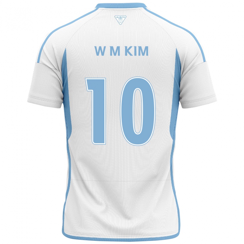 Niño Camiseta Min-Woo Kim #10 Blanco Azul 2ª Equipación 2024/25 La Camisa México