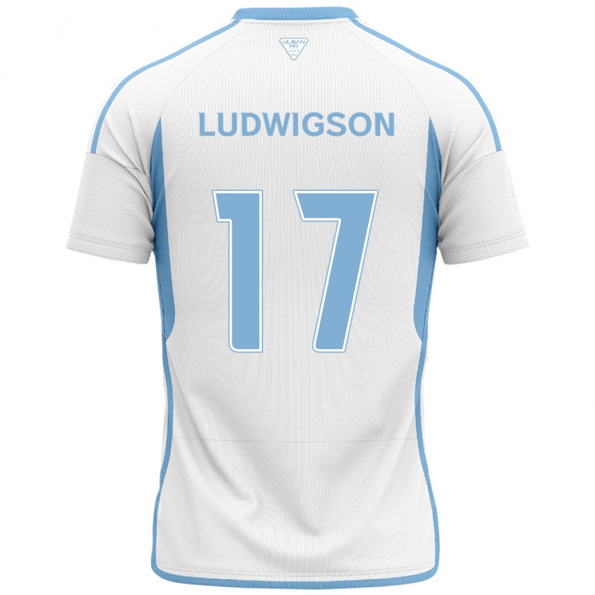 Niño Camiseta Gustav Ludwigson #17 Blanco Azul 2ª Equipación 2024/25 La Camisa México