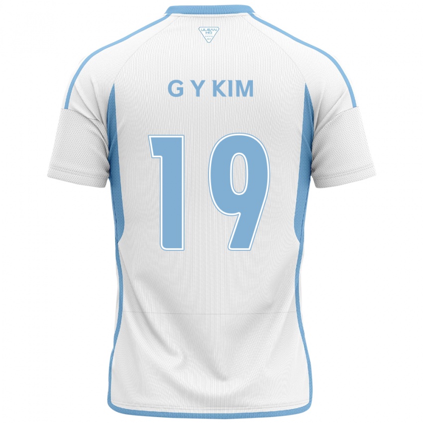 Niño Camiseta Young-Gwon Kim #19 Blanco Azul 2ª Equipación 2024/25 La Camisa México