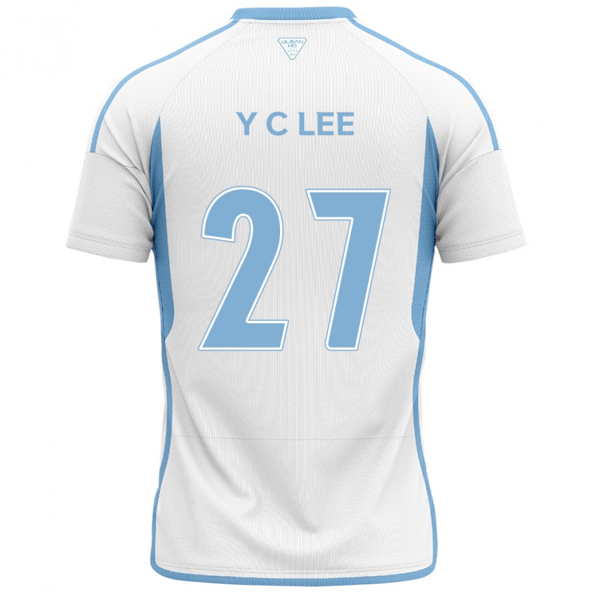 Niño Camiseta Chung-Yong Lee #27 Blanco Azul 2ª Equipación 2024/25 La Camisa México