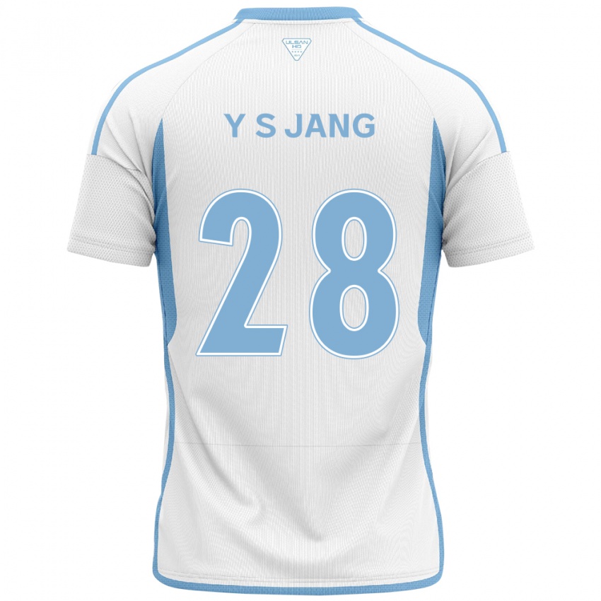 Niño Camiseta See-Young Jang #28 Blanco Azul 2ª Equipación 2024/25 La Camisa México