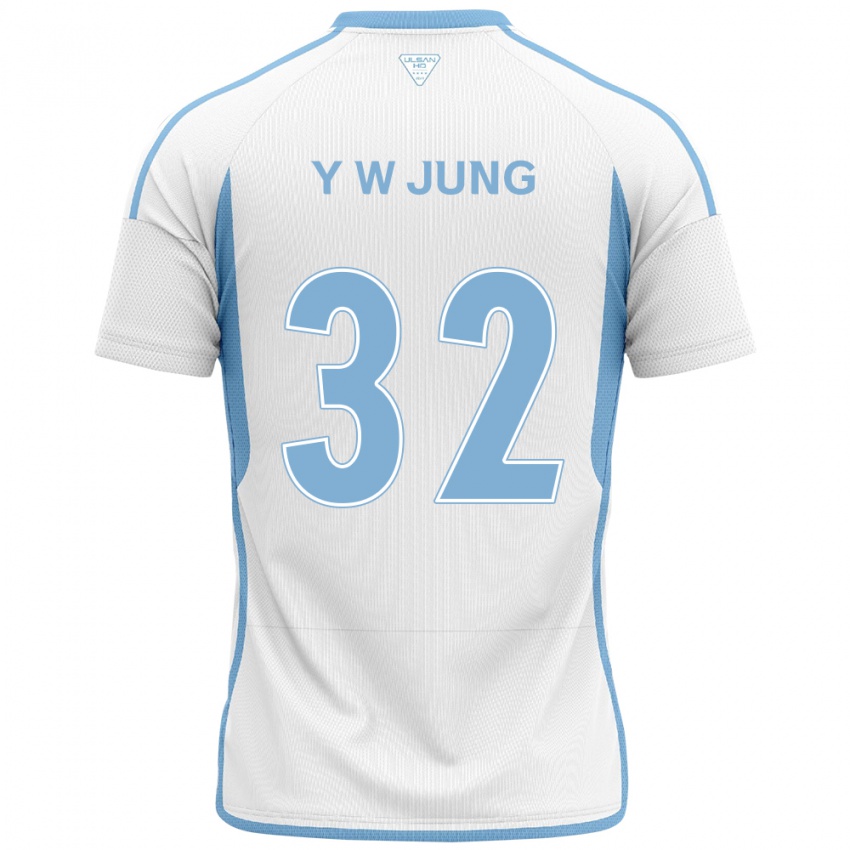 Niño Camiseta Woo-Young Jung #32 Blanco Azul 2ª Equipación 2024/25 La Camisa México