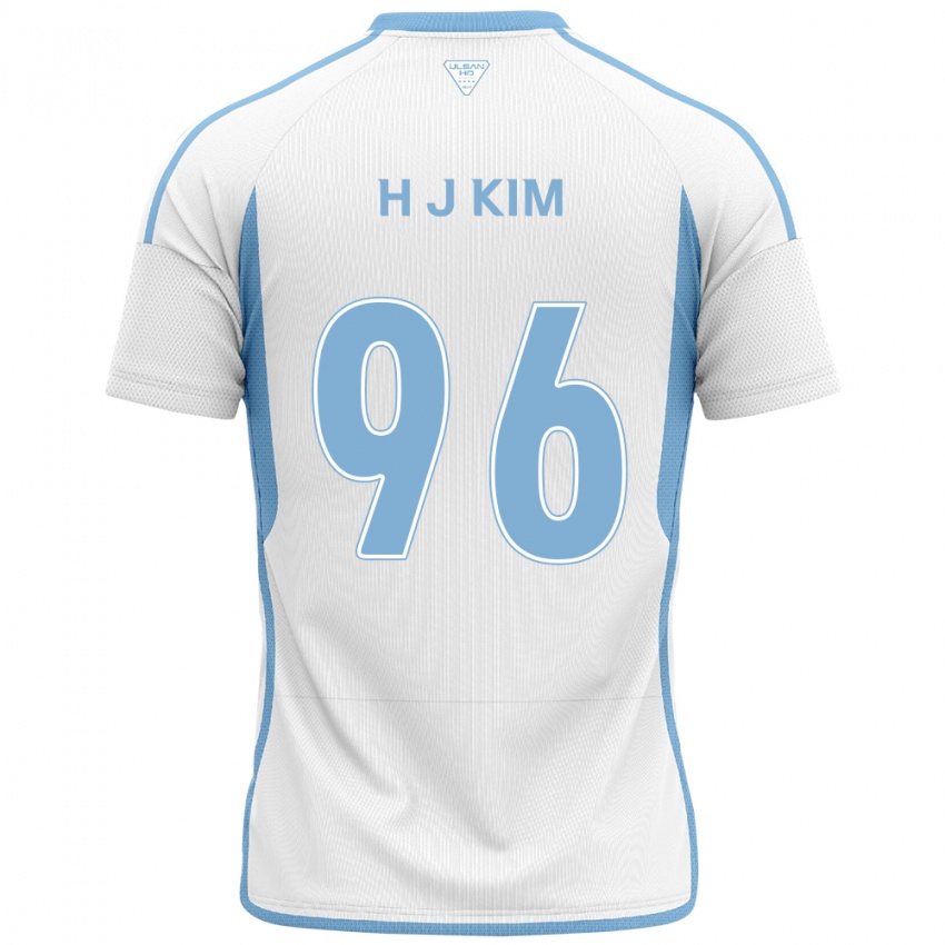 Niño Camiseta Ji-Hyun Kim #96 Blanco Azul 2ª Equipación 2024/25 La Camisa México