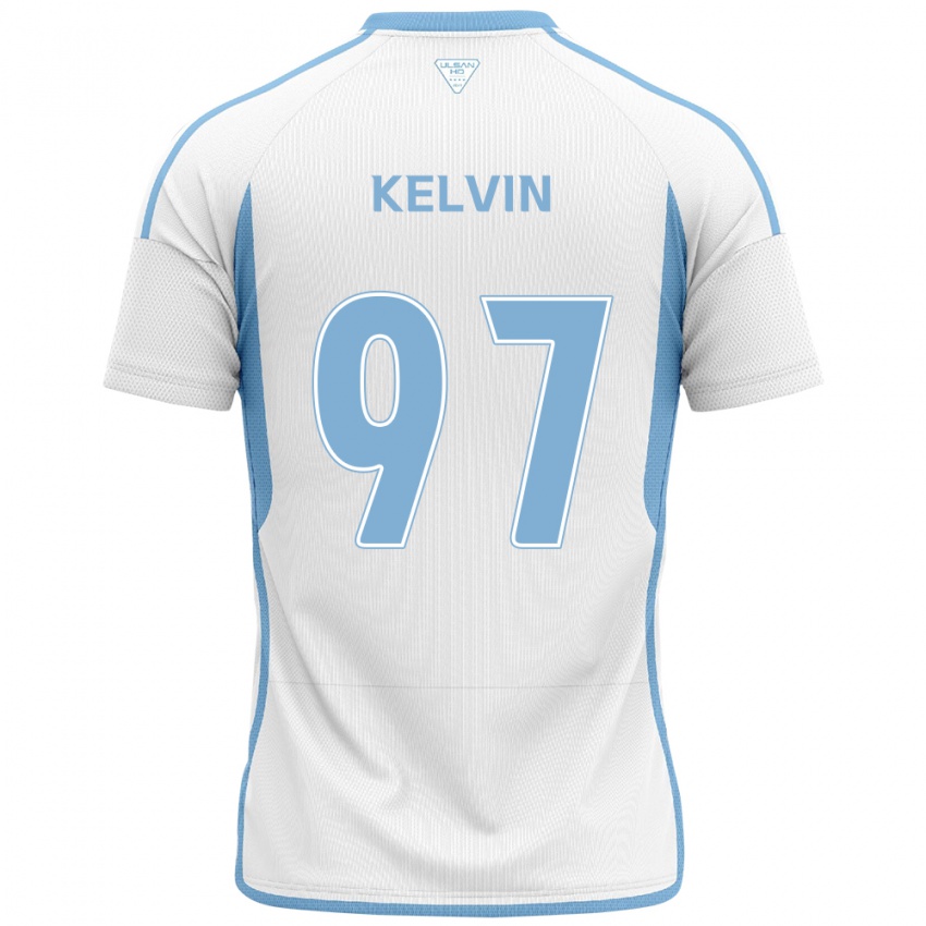 Niño Camiseta Kelvin #97 Blanco Azul 2ª Equipación 2024/25 La Camisa México