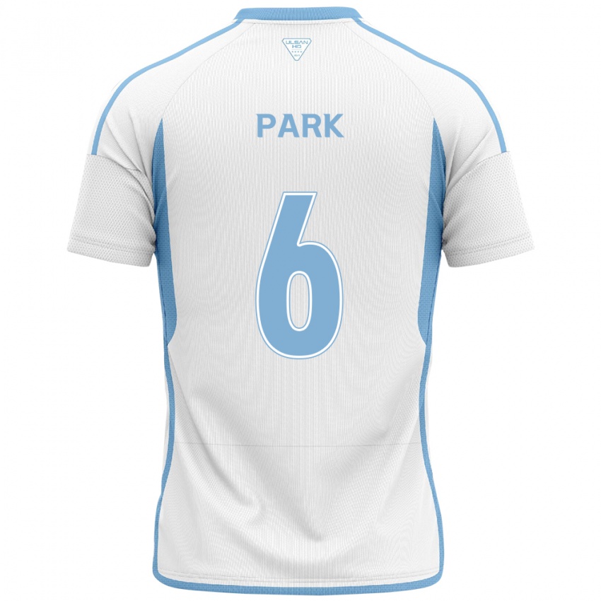 Niño Camiseta Jun Park #6 Blanco Azul 2ª Equipación 2024/25 La Camisa México