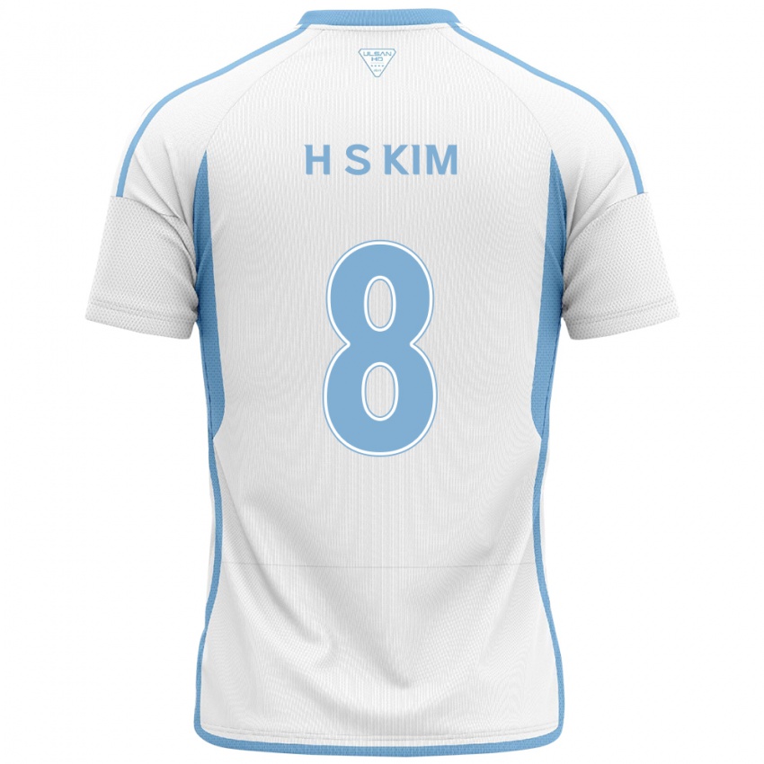 Niño Camiseta Seung-Hyun Kim #8 Blanco Azul 2ª Equipación 2024/25 La Camisa México