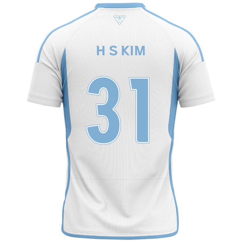 Niño Camiseta Se-Hyoung Kim #31 Blanco Azul 2ª Equipación 2024/25 La Camisa México