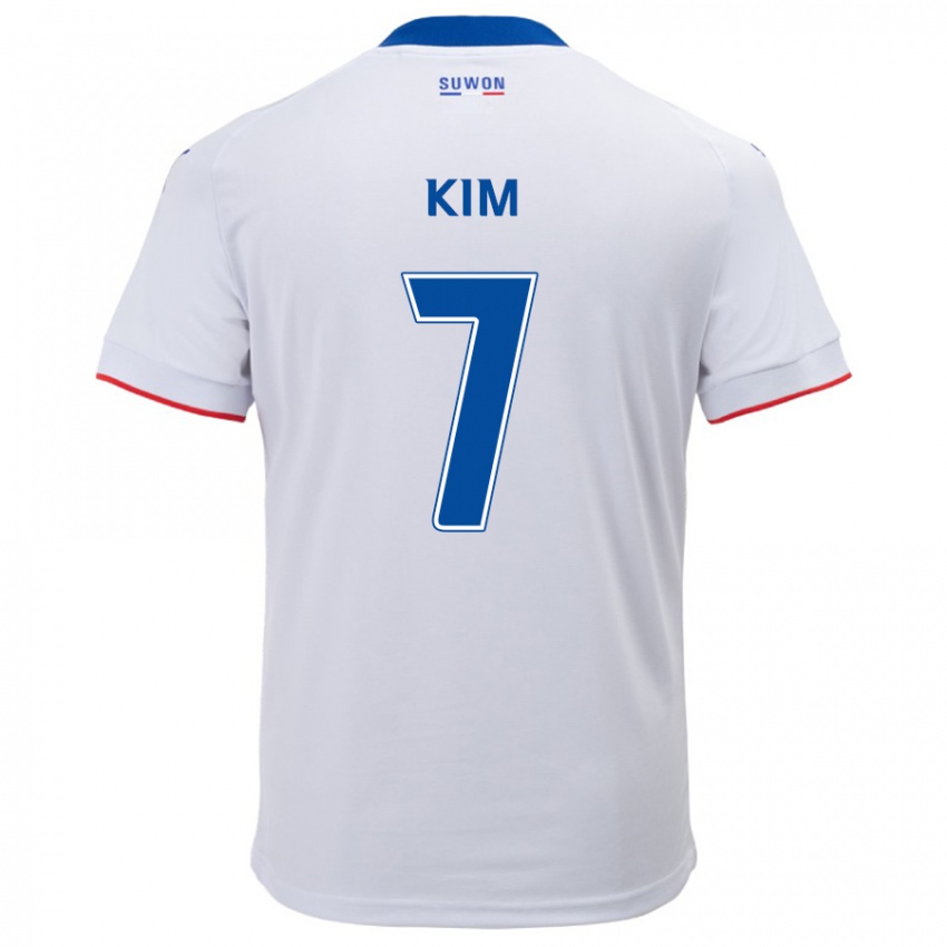 Niño Camiseta Hyun Kim #7 Blanco Azul 2ª Equipación 2024/25 La Camisa México