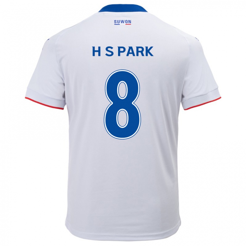 Niño Camiseta Sang-Hyeok Park #8 Blanco Azul 2ª Equipación 2024/25 La Camisa México