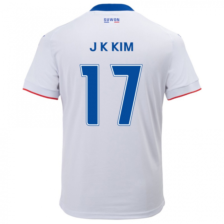 Niño Camiseta Kyeong-Jung Kim #17 Blanco Azul 2ª Equipación 2024/25 La Camisa México