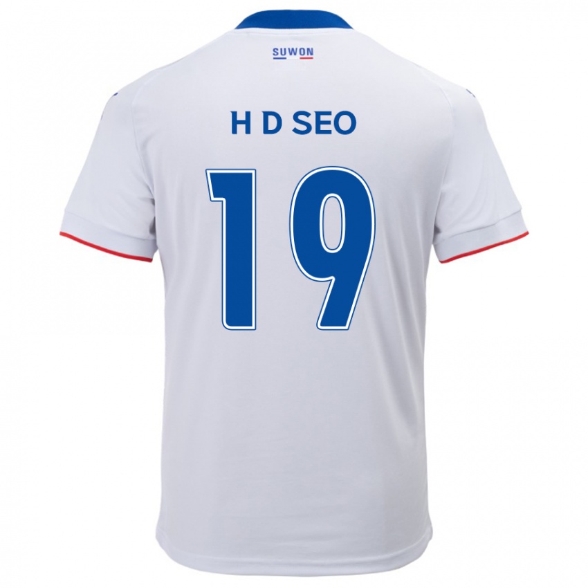 Niño Camiseta Dong-Han Seo #19 Blanco Azul 2ª Equipación 2024/25 La Camisa México