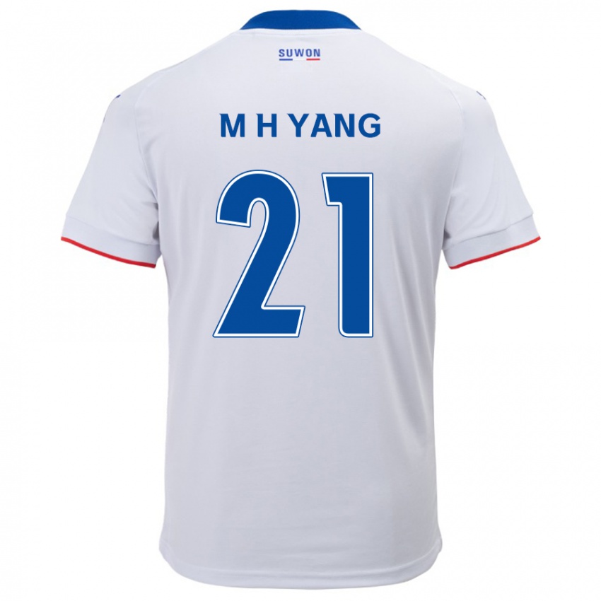 Niño Camiseta Hyung-Mo Yang #21 Blanco Azul 2ª Equipación 2024/25 La Camisa México