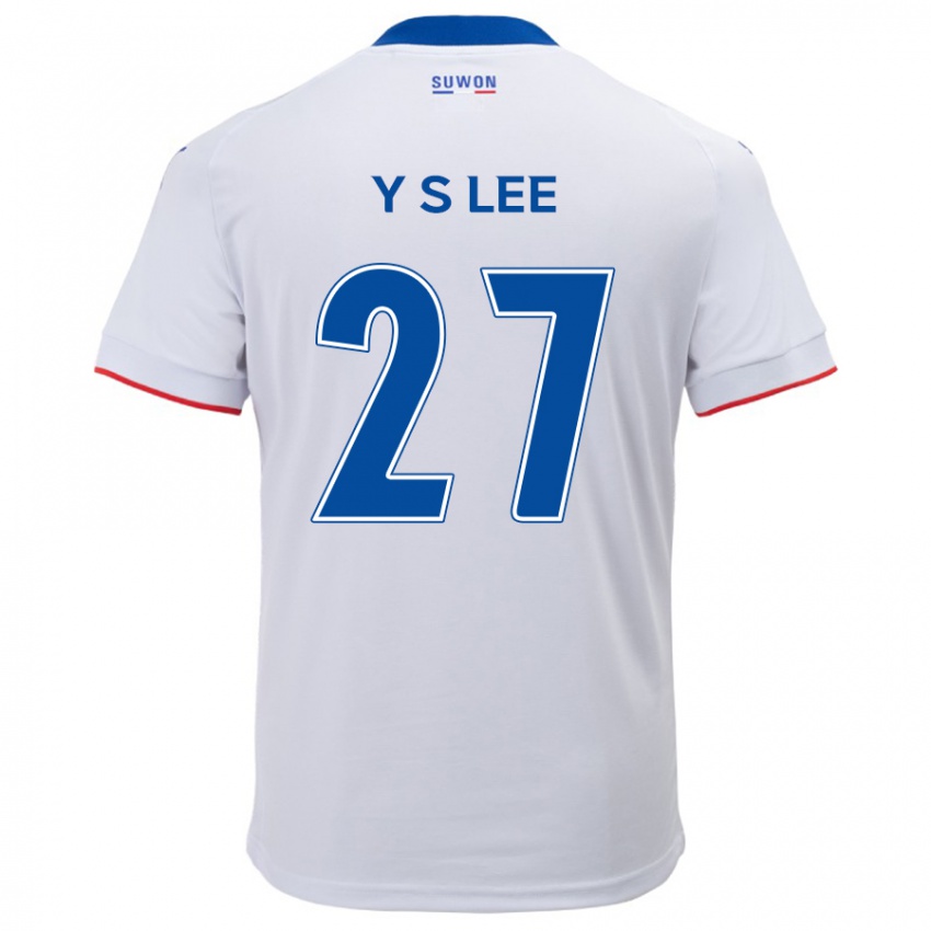 Niño Camiseta Shi-Yeong Lee #27 Blanco Azul 2ª Equipación 2024/25 La Camisa México