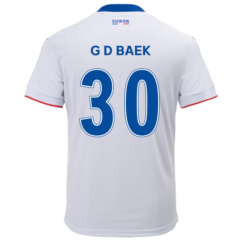 Niño Camiseta Dong-Gyu Baek #30 Blanco Azul 2ª Equipación 2024/25 La Camisa México