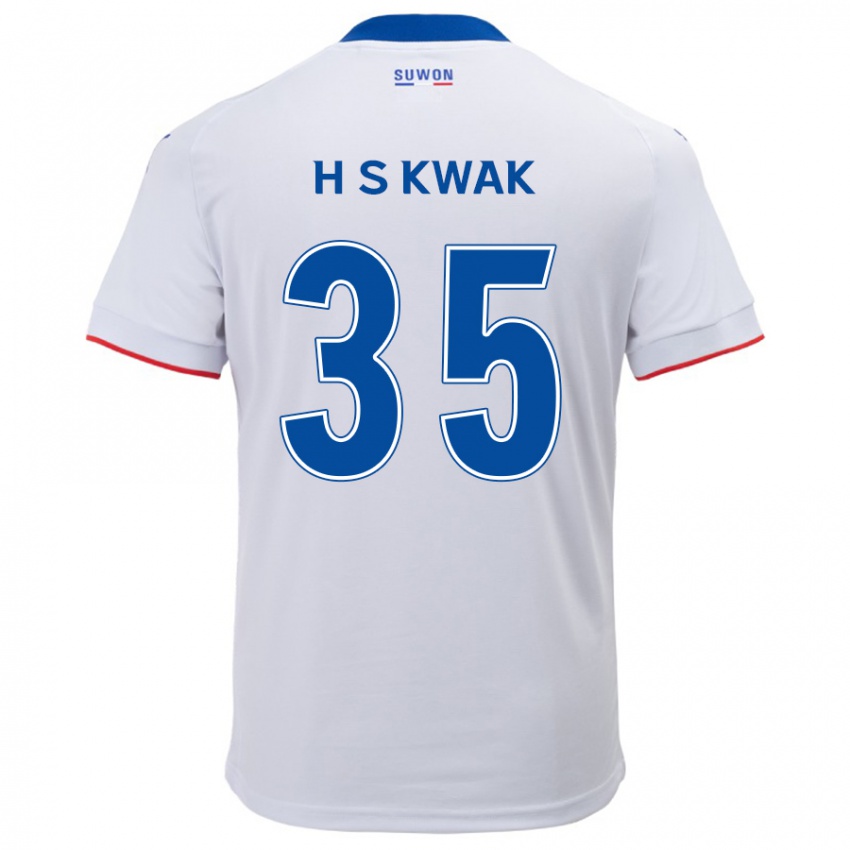 Niño Camiseta Sung-Hoon Kwak #35 Blanco Azul 2ª Equipación 2024/25 La Camisa México