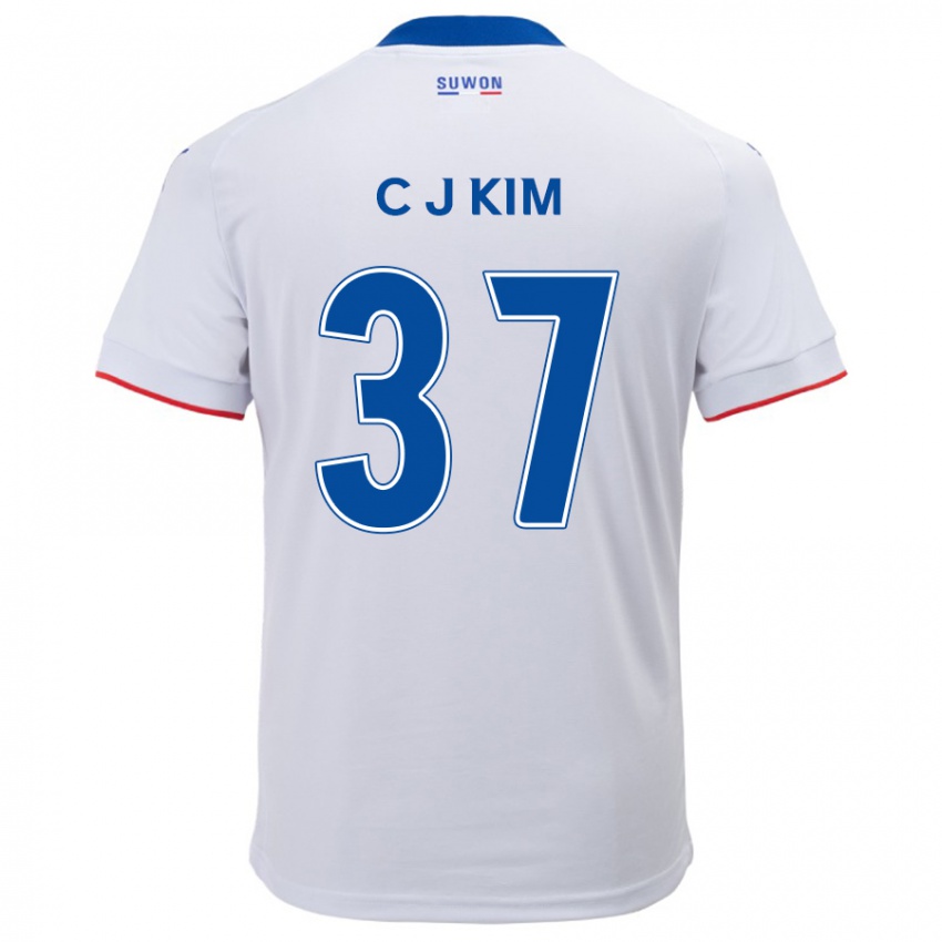 Niño Camiseta Joo-Chan Kim #37 Blanco Azul 2ª Equipación 2024/25 La Camisa México