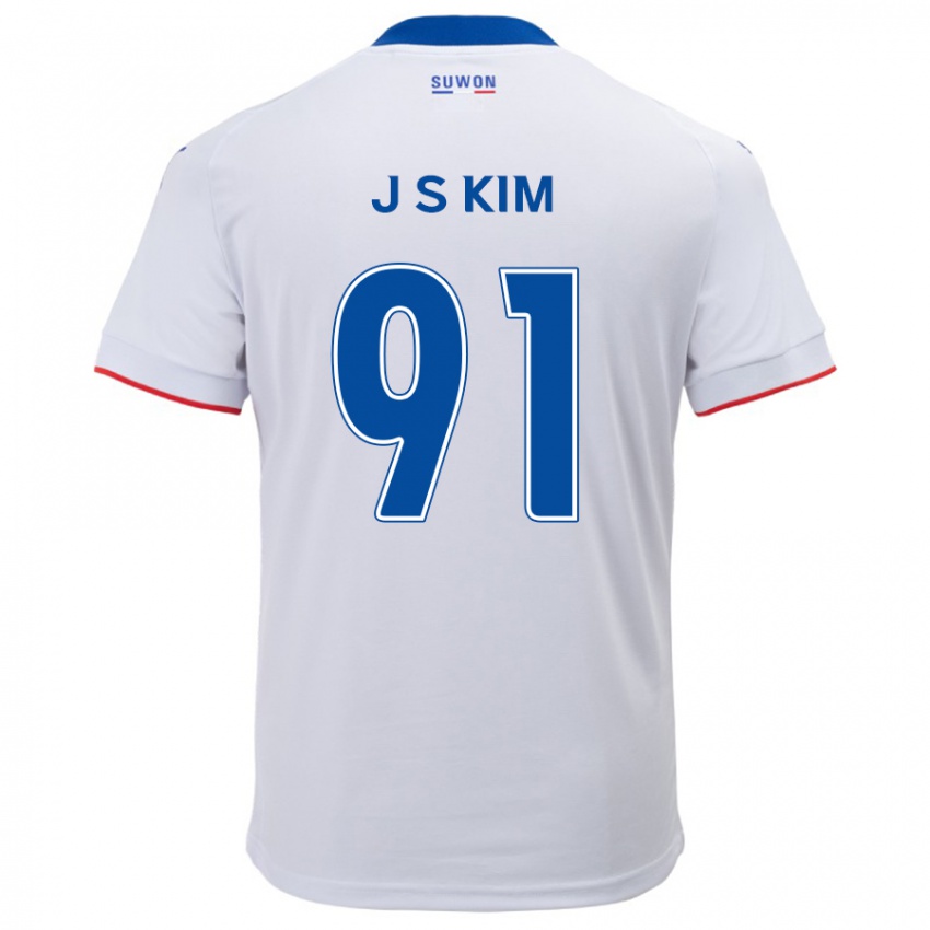 Niño Camiseta Seong-Ju Kim #91 Blanco Azul 2ª Equipación 2024/25 La Camisa México