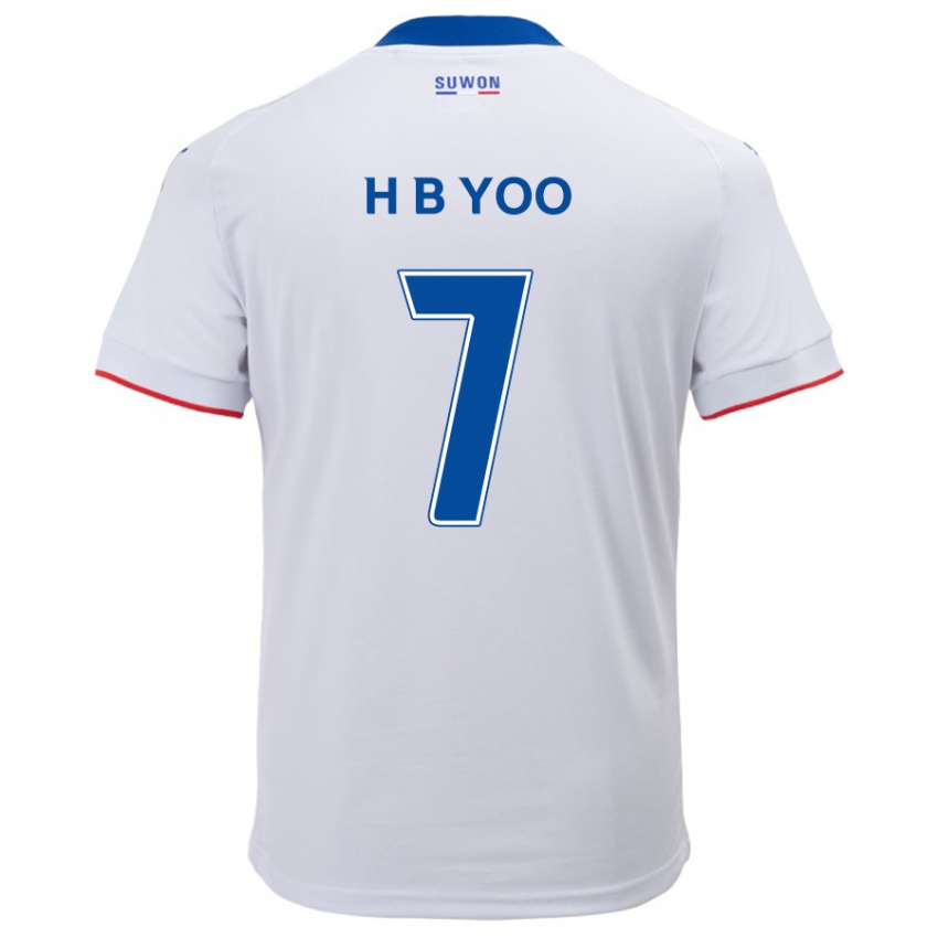 Niño Camiseta Byung-Heon Yoo #7 Blanco Azul 2ª Equipación 2024/25 La Camisa México