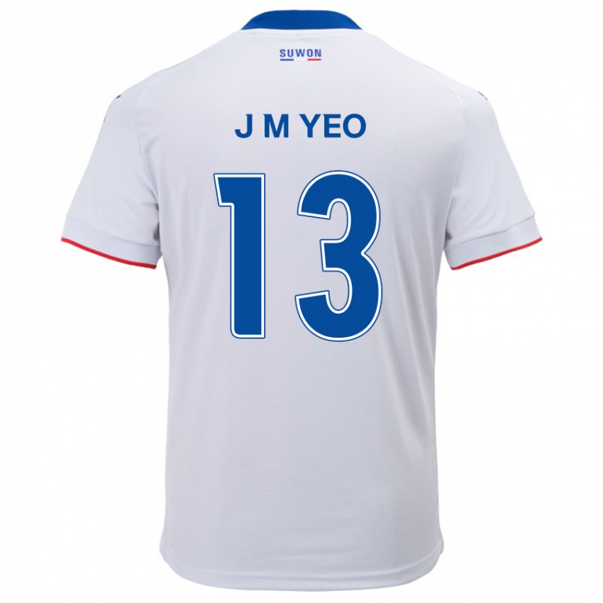 Niño Camiseta Min-Jun Yeo #13 Blanco Azul 2ª Equipación 2024/25 La Camisa México