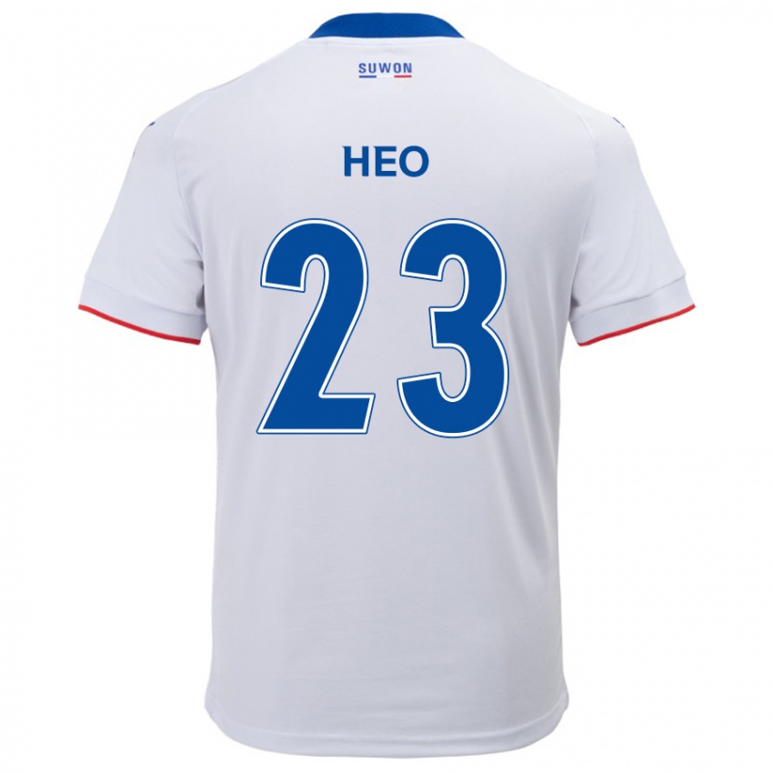 Niño Camiseta Hwan Heo #23 Blanco Azul 2ª Equipación 2024/25 La Camisa México