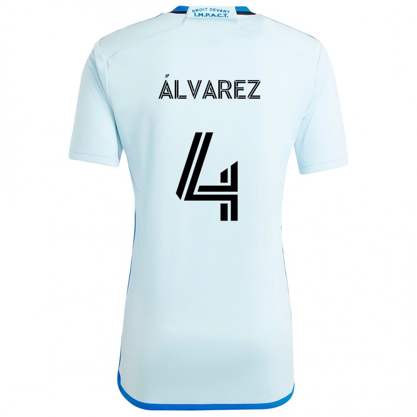 Niño Camiseta Fernando Álvarez #4 Azul Hielo 2ª Equipación 2024/25 La Camisa México