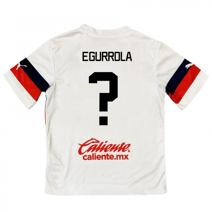 Niño Camiseta Luis Egurrola #0 Blanco Rojo 2ª Equipación 2024/25 La Camisa México