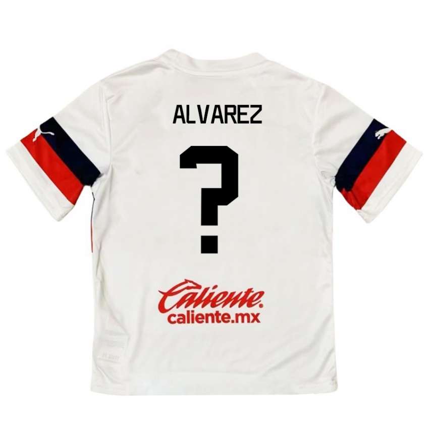 Niño Camiseta Sergio Álvarez #0 Blanco Rojo 2ª Equipación 2024/25 La Camisa México