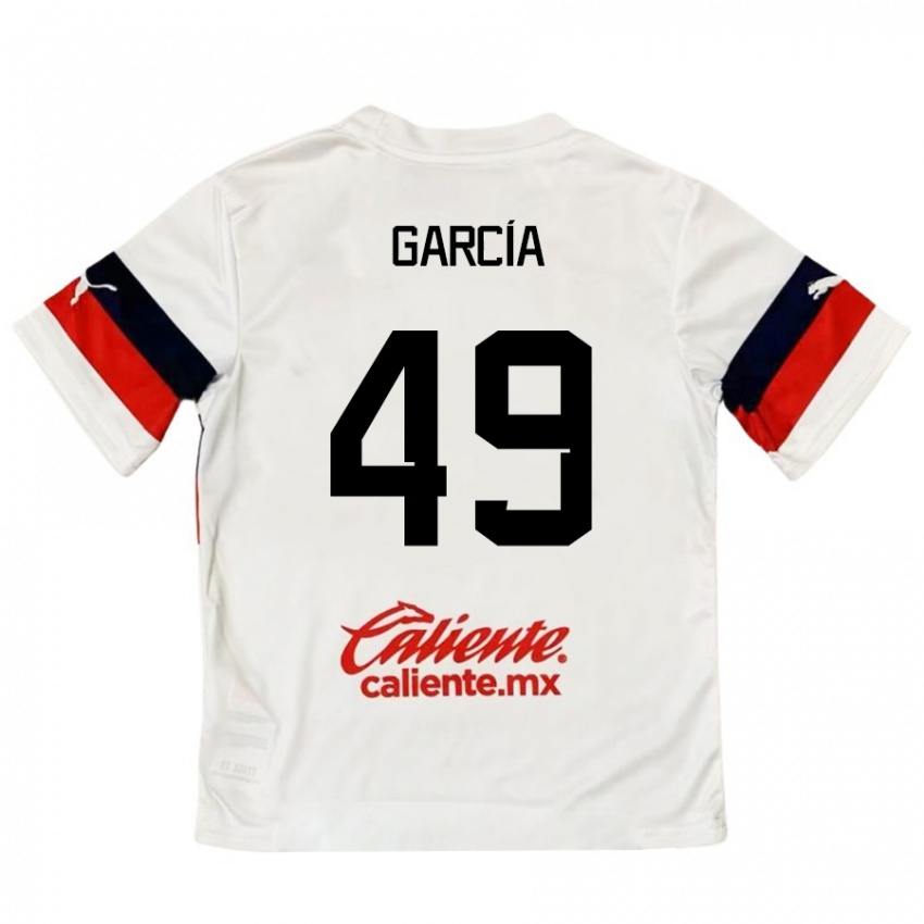 Niño Camiseta Gilberto García #49 Blanco Rojo 2ª Equipación 2024/25 La Camisa México