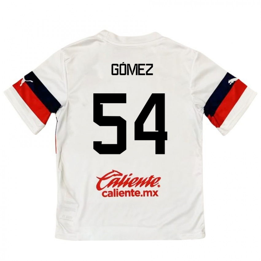 Niño Camiseta Miguel Gómez #54 Blanco Rojo 2ª Equipación 2024/25 La Camisa México