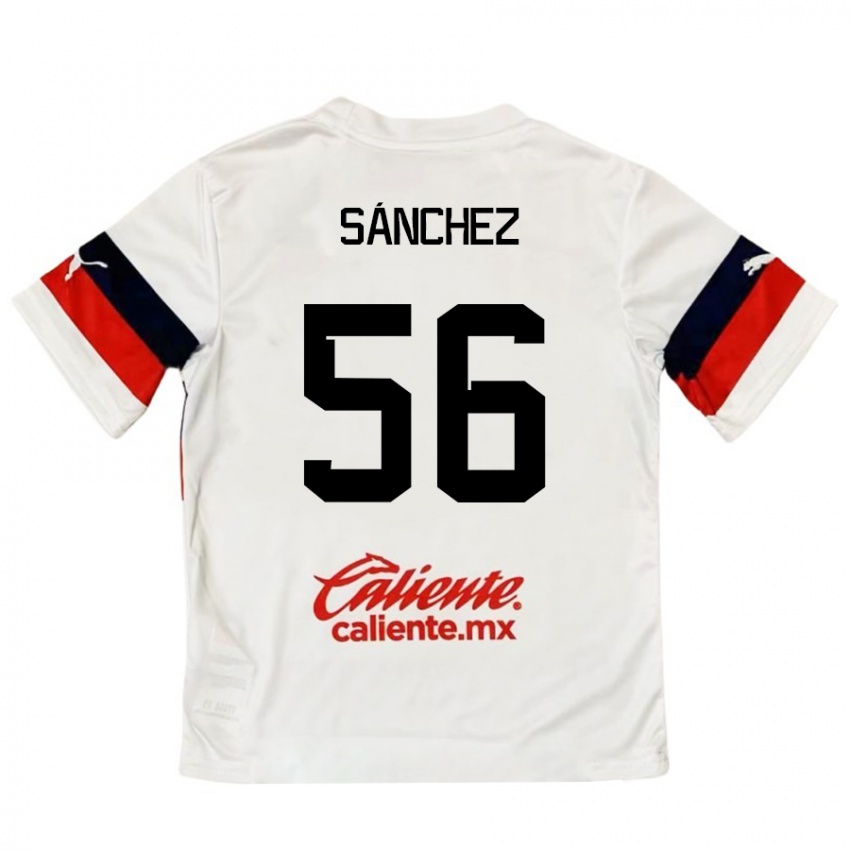 Niño Camiseta Benjamín Sánchez #56 Blanco Rojo 2ª Equipación 2024/25 La Camisa México