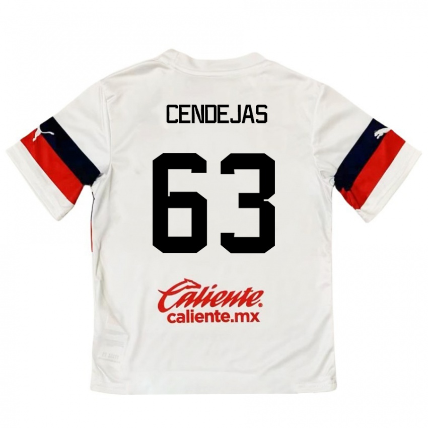 Niño Camiseta Matías Cendejas #63 Blanco Rojo 2ª Equipación 2024/25 La Camisa México