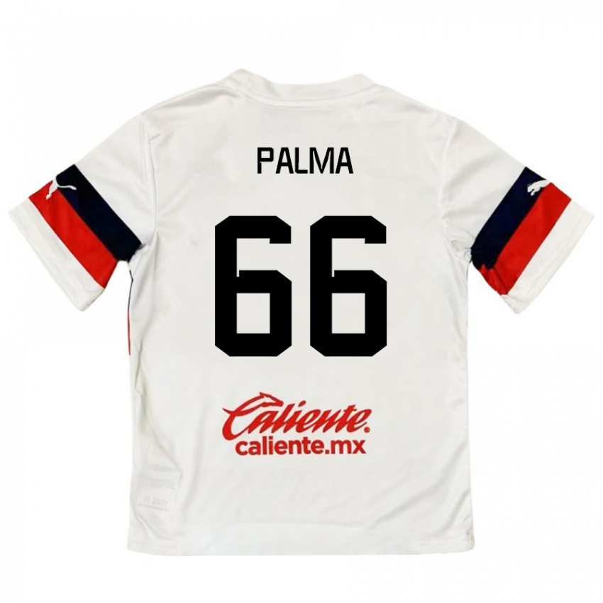 Niño Camiseta Arturo Palma #66 Blanco Rojo 2ª Equipación 2024/25 La Camisa México