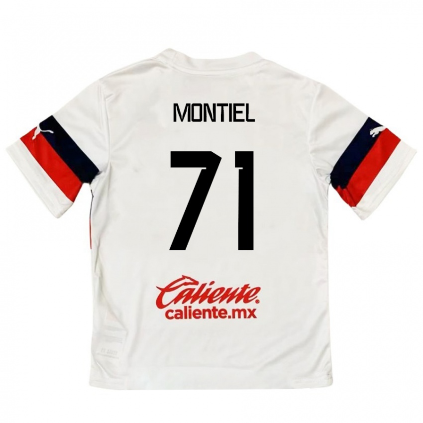 Niño Camiseta Erick Montiel #71 Blanco Rojo 2ª Equipación 2024/25 La Camisa México