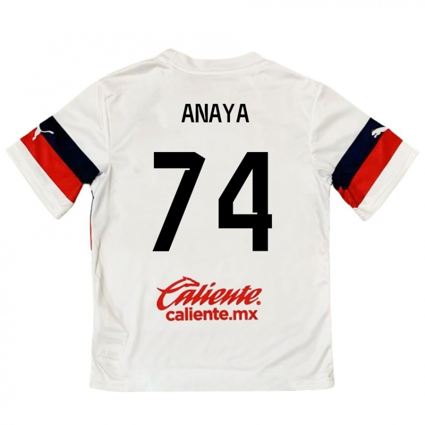 Niño Camiseta Mario Anaya #74 Blanco Rojo 2ª Equipación 2024/25 La Camisa México