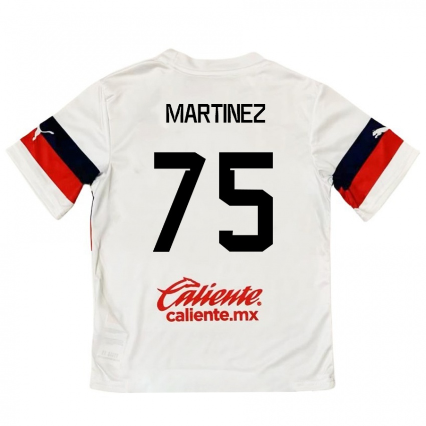 Niño Camiseta Isaac Martínez #75 Blanco Rojo 2ª Equipación 2024/25 La Camisa México