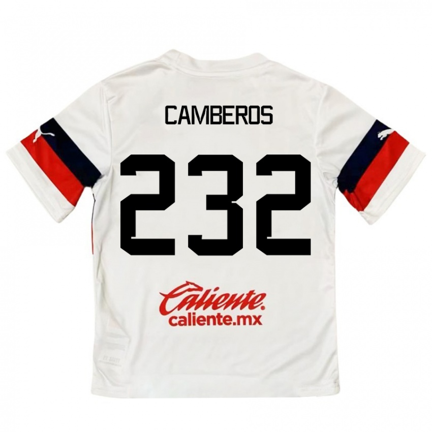 Niño Camiseta Hugo Camberos #232 Blanco Rojo 2ª Equipación 2024/25 La Camisa México