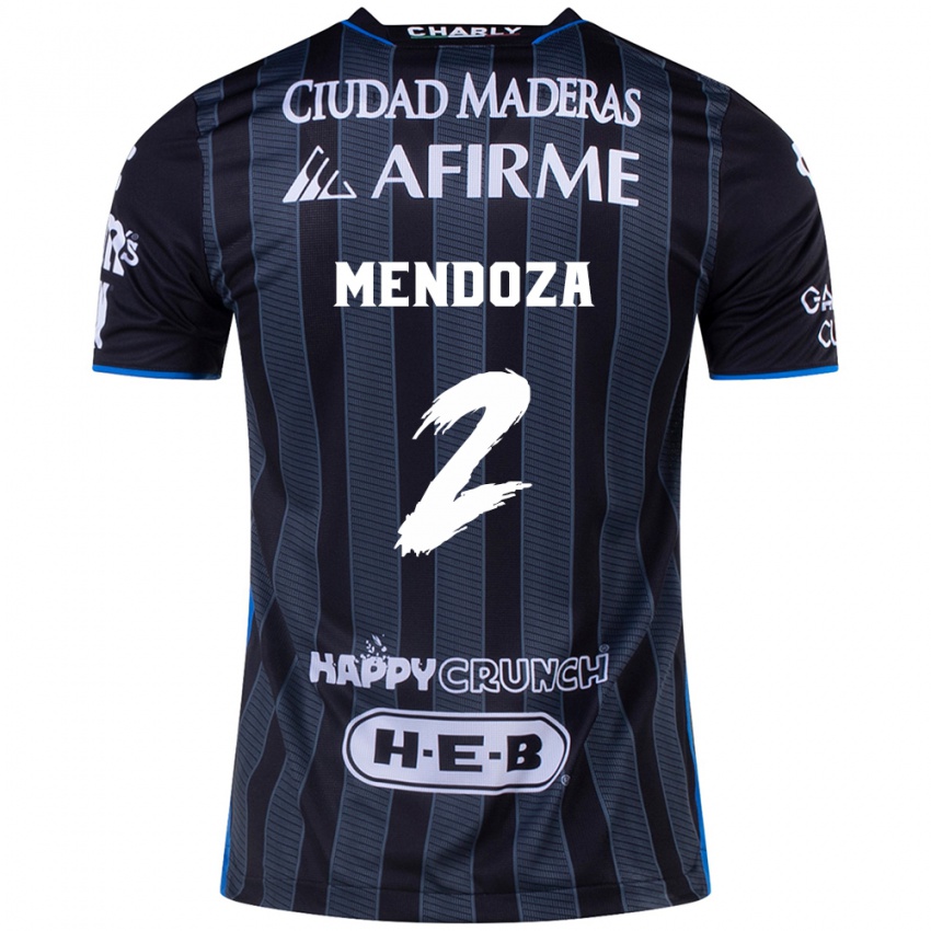 Niño Camiseta Omar Mendoza #2 Blanco Negro 2ª Equipación 2024/25 La Camisa México