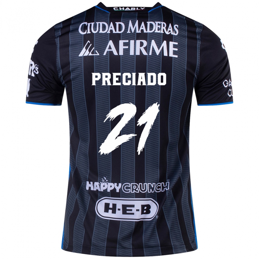 Niño Camiseta Ayrton Preciado #21 Blanco Negro 2ª Equipación 2024/25 La Camisa México