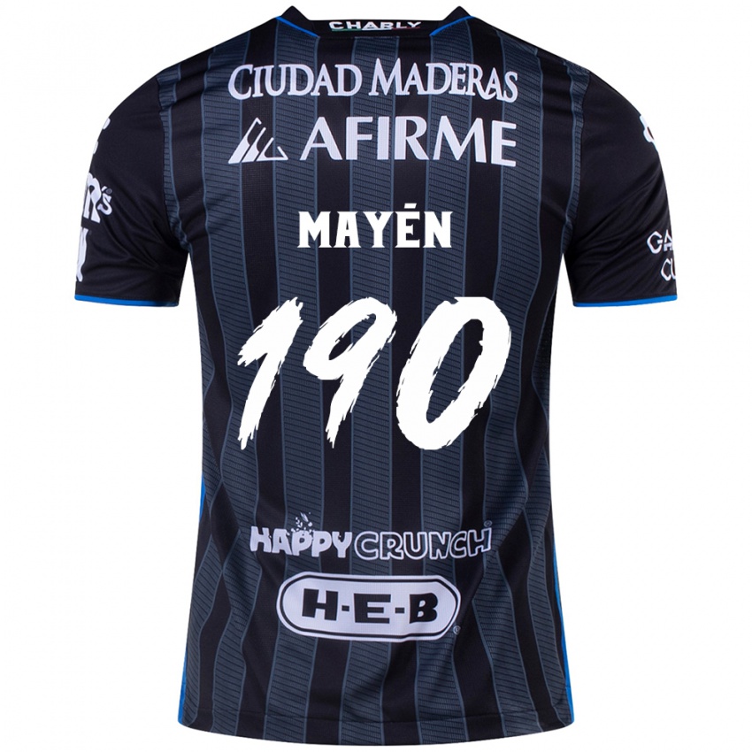 Niño Camiseta Eduardo Mayén #190 Blanco Negro 2ª Equipación 2024/25 La Camisa México