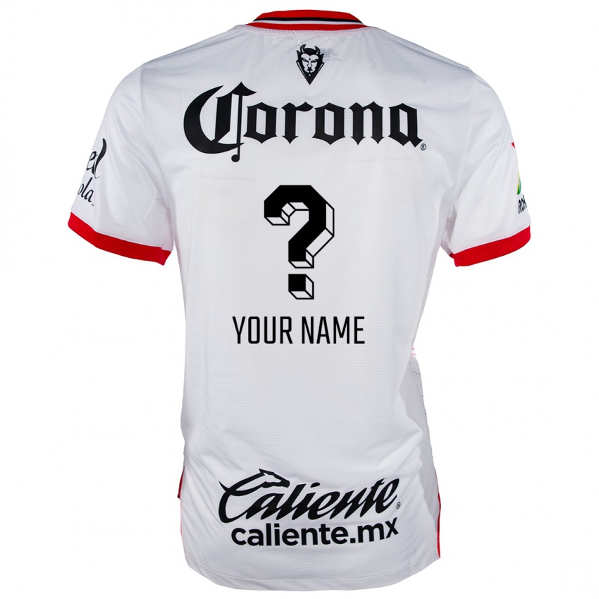 Niño Camiseta Su Nombre #0 Blanco Rojo 2ª Equipación 2024/25 La Camisa México