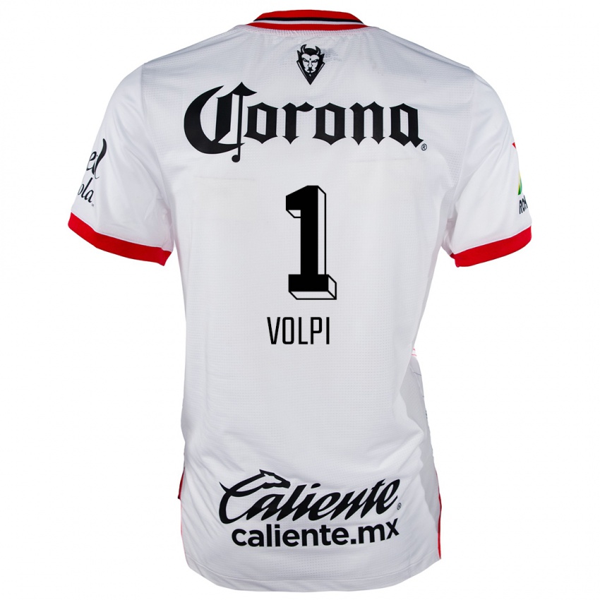 Niño Camiseta Tiago Volpi #1 Blanco Rojo 2ª Equipación 2024/25 La Camisa México