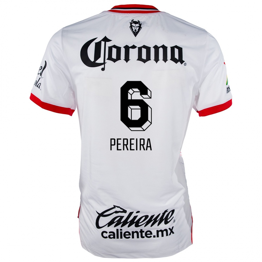 Niño Camiseta Federico Pereira #6 Blanco Rojo 2ª Equipación 2024/25 La Camisa México