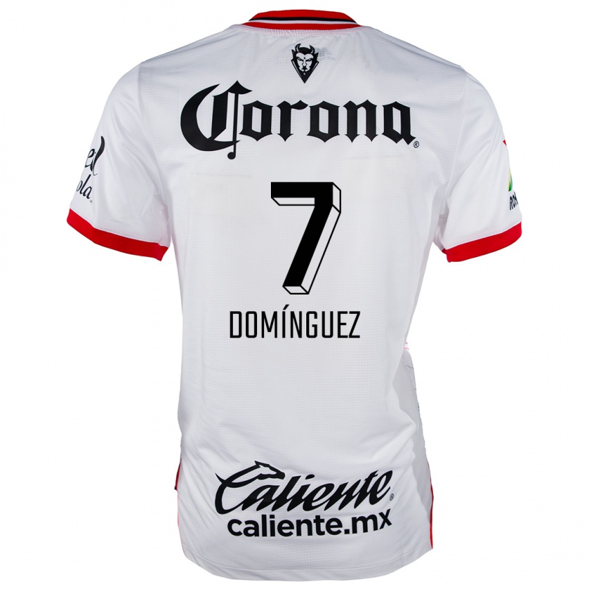 Niño Camiseta Juan Domínguez #7 Blanco Rojo 2ª Equipación 2024/25 La Camisa México