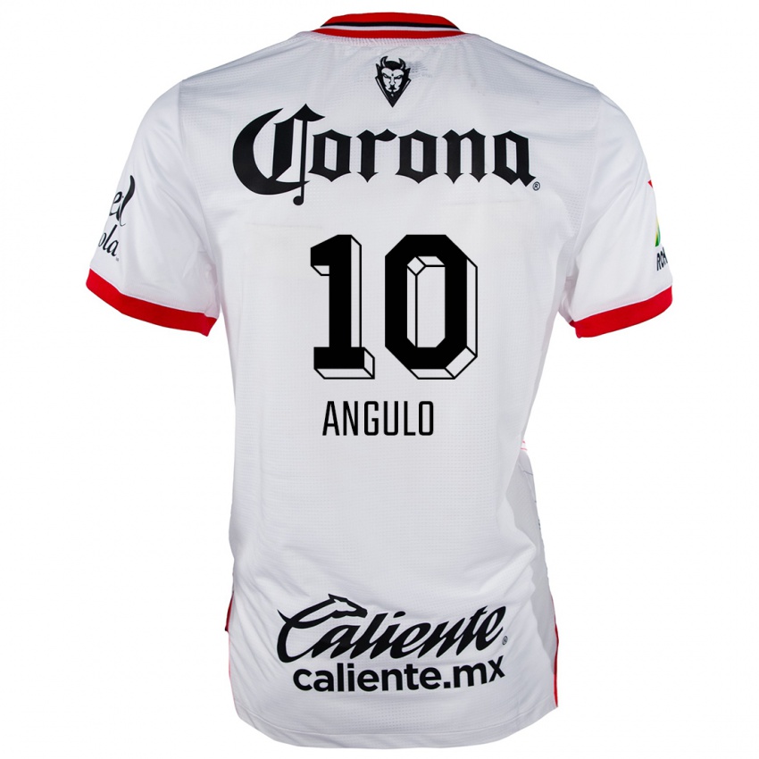 Niño Camiseta Jesús Angulo #10 Blanco Rojo 2ª Equipación 2024/25 La Camisa México