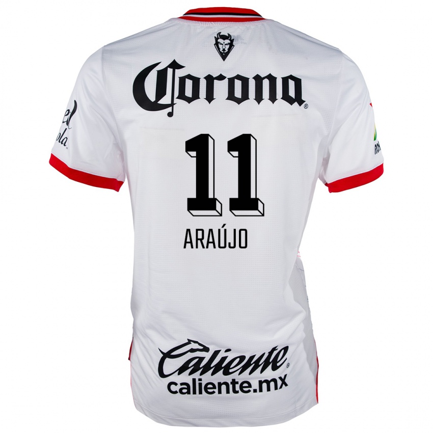 Niño Camiseta Maximiliano Araújo #11 Blanco Rojo 2ª Equipación 2024/25 La Camisa México